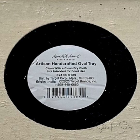 8x19 Artisan Handcrafted Decorative Oval Tray Cream - Hearth & Hand Magnolia - Picture 6 of 7